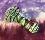 3.5” Green/White Stripes W/6 Red Dots Handpipe