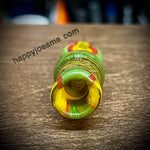 Yellow/Green/Red Twist Glass Chillum