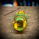 Yellow/Green/Red Twist Glass Chillum