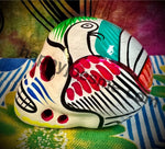 White with Multicolors/Bird Sugar Skull Talavera pottery