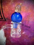 Blue Bubble Glass Carb Cap