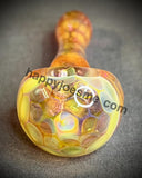 Pink/Yellow/Cream Wrap & Rake Fume Handpipe W/Honeycomb Front by Pharo