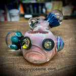 6” Multicolor Fume W/Wig-Wag Marbles/Galaxy Marbles Heady Handpipe