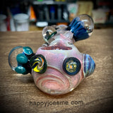 6” Multicolor Fume W/Wig-Wag Marbles/Galaxy Marbles Heady Handpipe