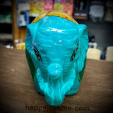 7.5"x5" Turquoise/Multi-Colored Elephant-Talavera Pottery from Mexico