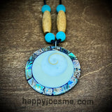 Abalone shell White Center Adjustable Necklace