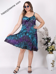 Women’s Tie Dye Sleeves Spaghetti Strap Party Dress