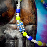 3" multi color bead bracelet w/Clay Bead