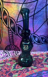 6" Clear Teal Bubbler