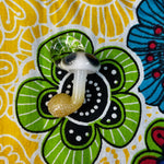2" Blue/White Mushroom Pendant w/Frit by Sara Mac