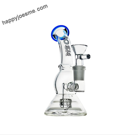 6” Rock Glass Single Perc Bent Neck Waterpipe