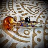 4” Color Frit Head W/Design On Top Handpipe