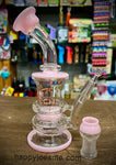 Perk Tech Bent Neck Rig w/Colored Fritted Disc Perc