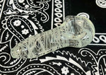 3.5” Clear W/Grayish White Color Whipped Handpipe