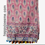 Indian Hand Block Print Scarf Multicolor