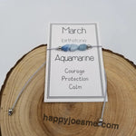 Handmade Birthday Stone Natural Stone Bracelet with Card