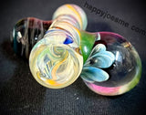 Large Glass Chillum w/ 2 Large Marbles