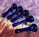 3" Dark Blue Standing W/Green Bump Chillum