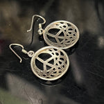 Celtic Peace Sign 925 Sterling Silver Earrings