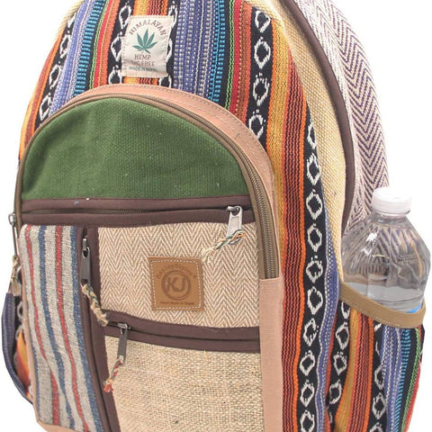 Natural Handmade Large Multi Pocket Hemp Nepal Backpack