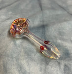 Silver Fumed Handpipe W/Colored Head