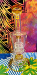 10" Bent Neck Dual Perc Waterpipe Yellow