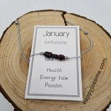 Handmade Birthday Stone Natural Stone Bracelet with Card