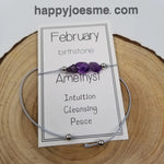 Handmade Birthday Stone Natural Stone Bracelet with Card