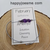 Handmade Birthday Stone Natural Stone Bracelet with Card