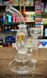 8" Perk Tech Slighty Bent Neck Waterpipe w/Fritted Disc perc