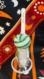 6" True Glass Green Candy Cane Waterpipe