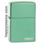 Zippo- 28129ZLb Hi Pol Green W/Zippo Logo Lighter