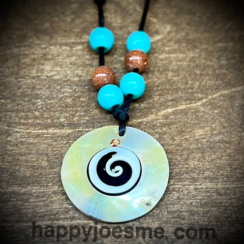 Abalone Shell Spiral Adjustable Necklace
