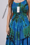 Women's Casual Tie Dye Spaghetti Strap Pixie Fit & Flare Dress