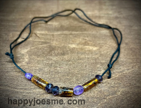 Amber & Amethyst Adjustable Necklace