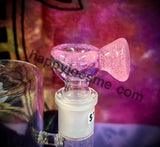 14MM Male Clear Pink Slide with Handle