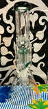 14” Rock Glass Single Perc Teal Beaker Waterpipe