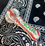 4" Rock Glass Fumed W/Canework and Color Handpipe