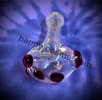 Gold Fumed Pink Clear Lady Bug Handpipe