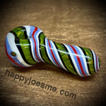 Multicolor Swirl Handpipe W/Bear Paw Milli