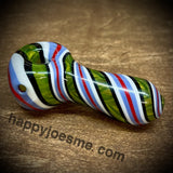 Multicolor Swirl Handpipe W/Bear Paw Milli
