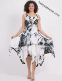 Women's Tie dye Asymmetrical Hem Sleeveless Summer Dress