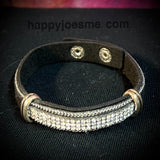 Faux Leather Sparkly Bracelet