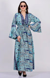 Floral V Neck - Maxi Dress - Bell Sleeves