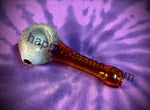 Brown Handpipe W/Golden Textured Head