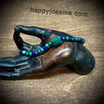 3" Multi Stone Bead Bracelet w/Wood Block Bead