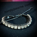 Faux Leather Sparkly Beads Bracelet