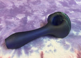 4" Blue Pot Leaf Sandblasted Handpipe by 207 Glass