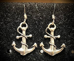 Detailed Anchor 925 Sterling Silver Earrings