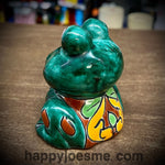 Talavera pottery frog statue